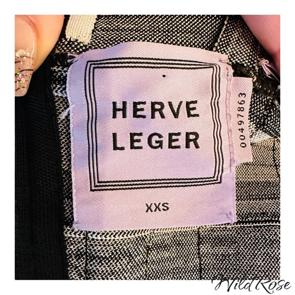 HERVE LEGER SABRINA BLACK & WHITE SWEETHEART BODICE STRAPPY BANDAGE DRESS SZ XXS - Picture 13 of 14